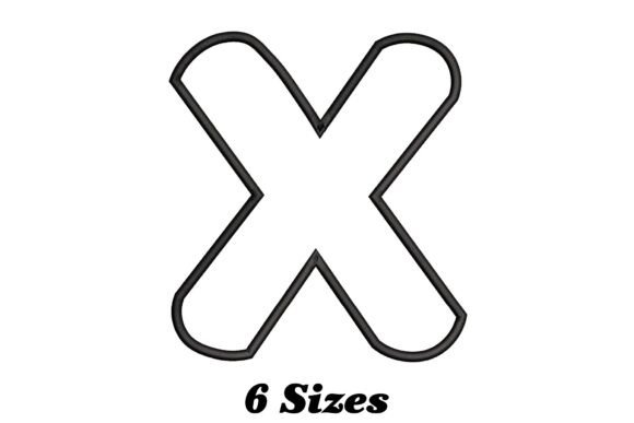 A Close Look at the Alphabet Letter X Outline Embroidery Design
