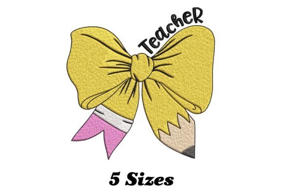 A Seasonal Review of Teacher Pencil Bow Embroidery