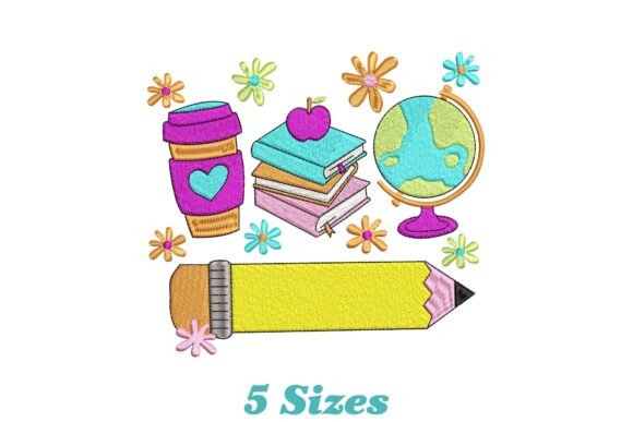 Evaluating the Beautiful Teacher Pencil Embroidery Design for Business Use