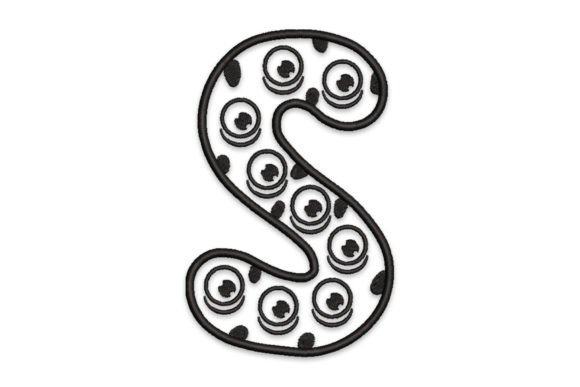 Evaluating the Monster Alphabet Letter S Embroidery Design