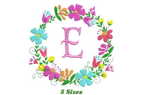 Flower Alphabet Letter E Embroidery Design Review
