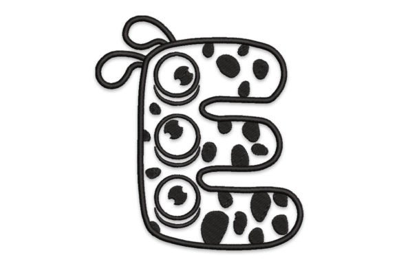 Monster Alphabet Letter E Embroidery Design Review for Business Merch