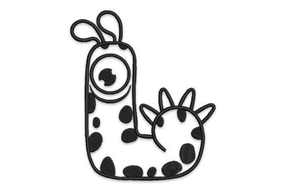 Monster Alphabet Letter L: A Playful Embroidery Design for Personalized Gifts