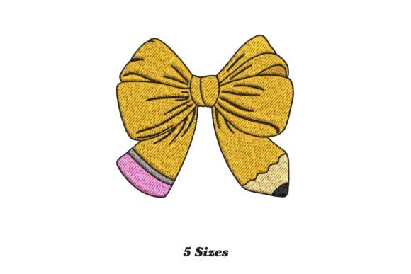 Pencil Coquette Bow Embroidery for Creative Small Businesses